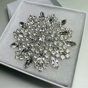 B.David stunning large rhinestones snowflake brooch